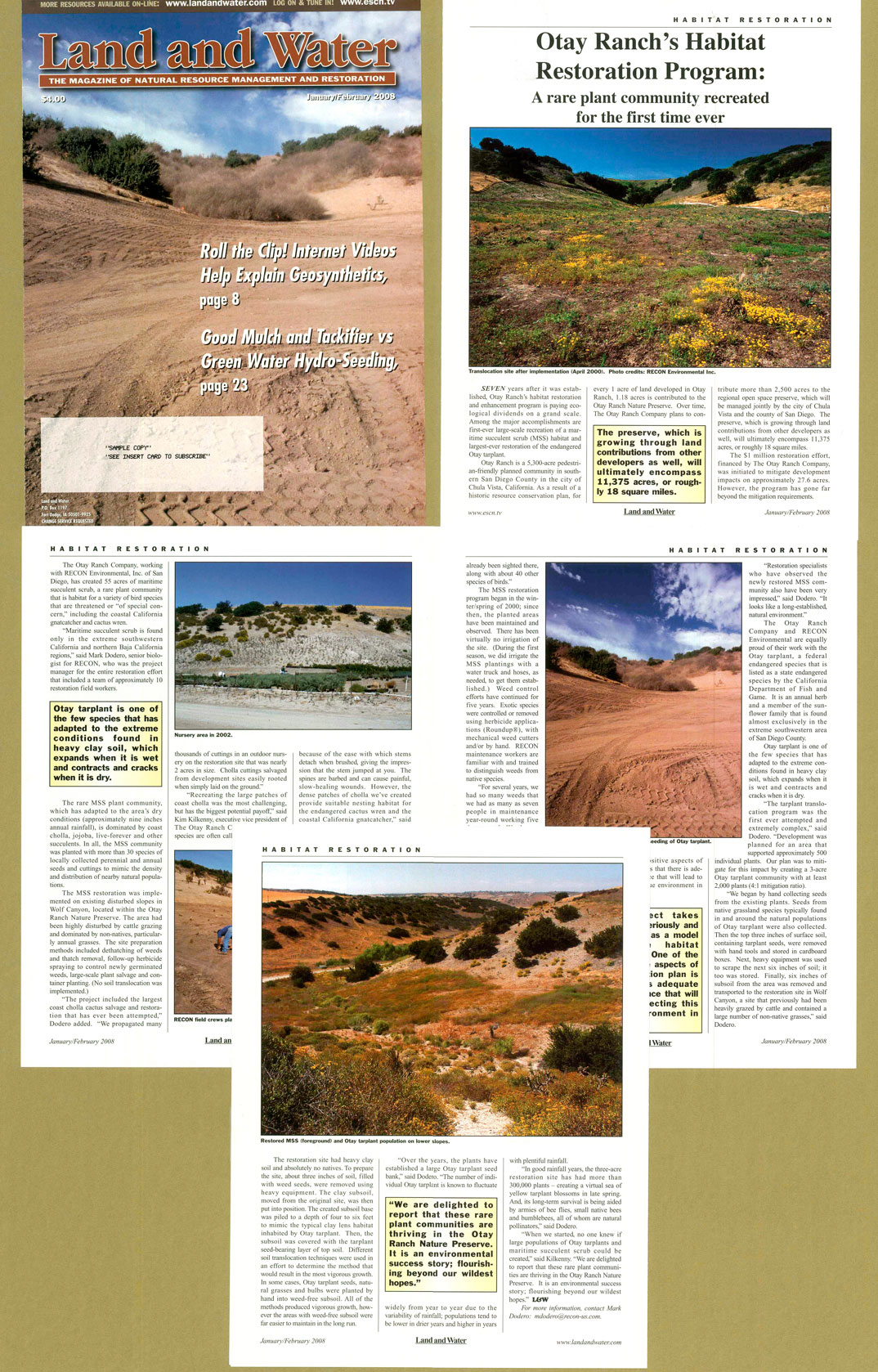 Land and Water Magazine - Otay Ranch article